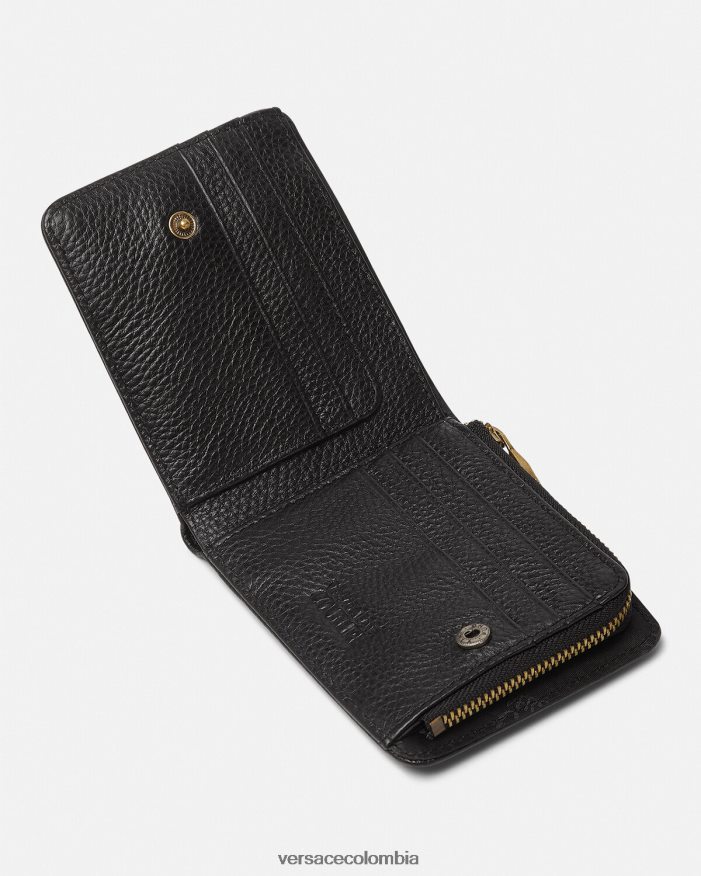 hombres cartera plegable con logo y broche Versace negro 2RP40F2474 accesorios