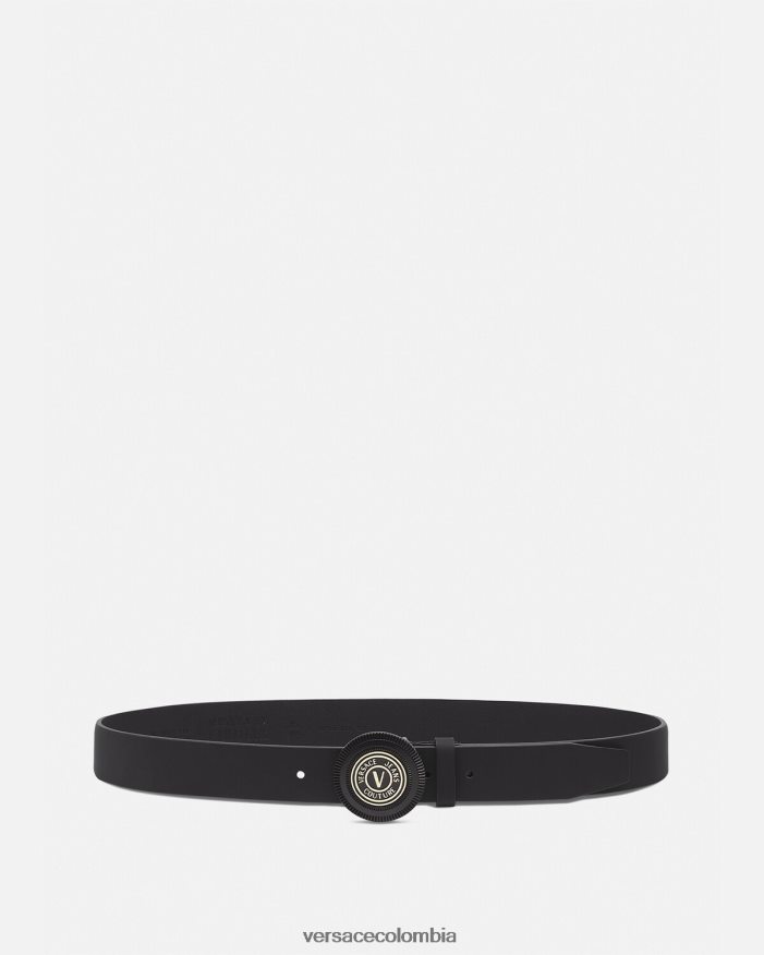 hombres cinturón con emblema en V Versace negro 2RP40F2484 accesorios