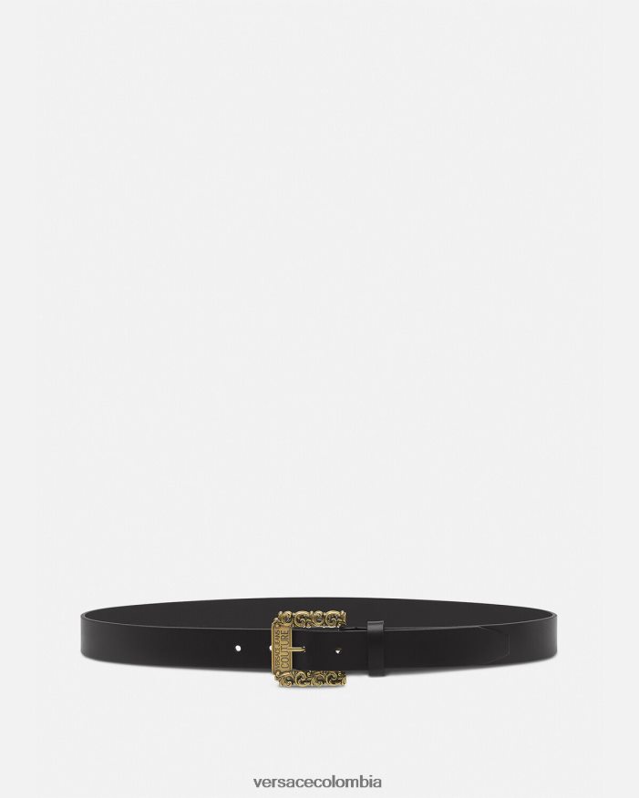 hombres cinturón con hebilla barroca Versace oro negro 2RP40F2485 accesorios