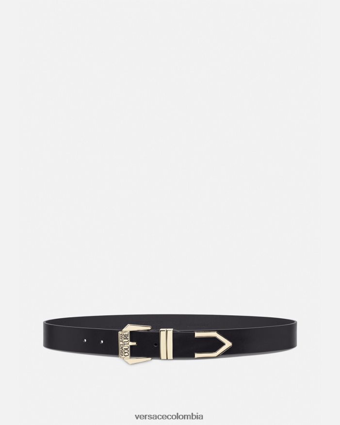 hombres cinturón con logo Versace oro negro 2RP40F2499 accesorios