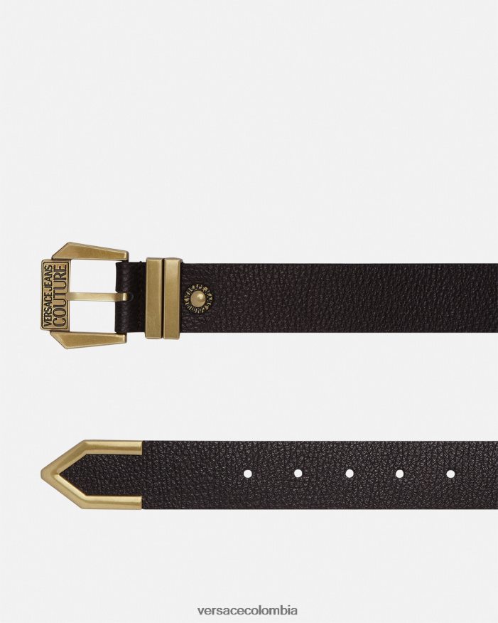 hombres cinturón con logo Versace oro negro 2RP40F2500 accesorios