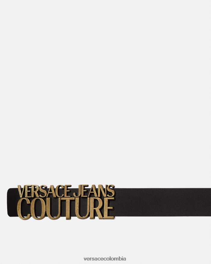 hombres cinturón con logo y letras Versace oro negro 2RP40F2478 accesorios