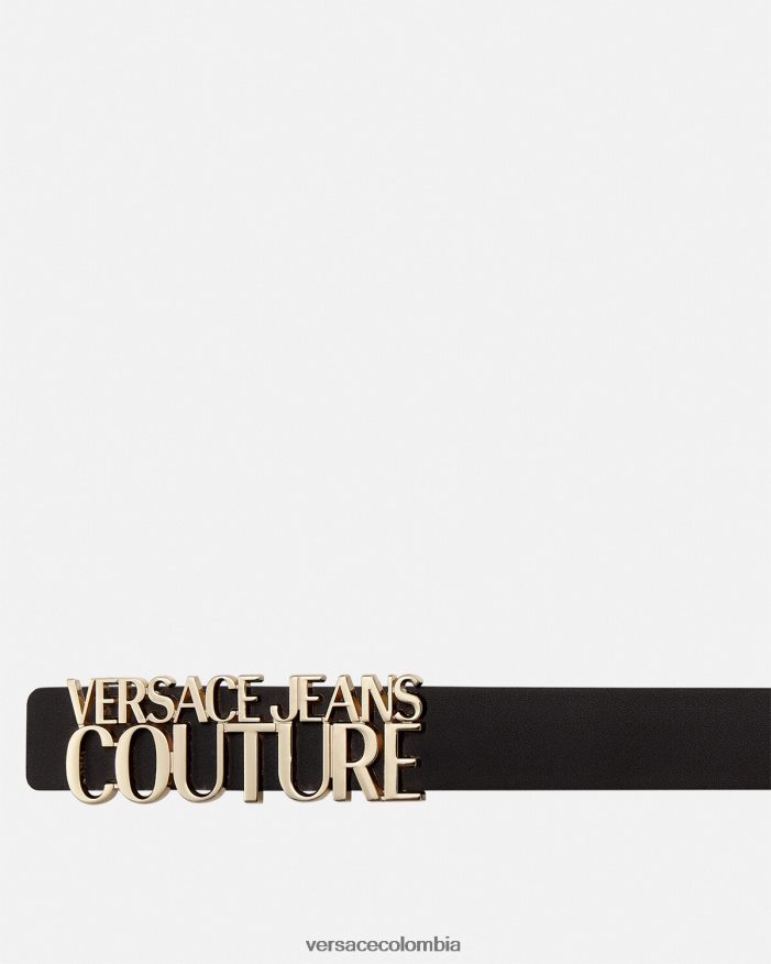 hombres cinturón con logo y letras Versace oro y negro 2RP40F2477 accesorios