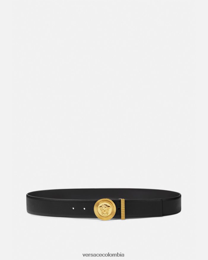 hombres cinturón de cuero con medusa biggie Versace negro 2RP40F1611 accesorios