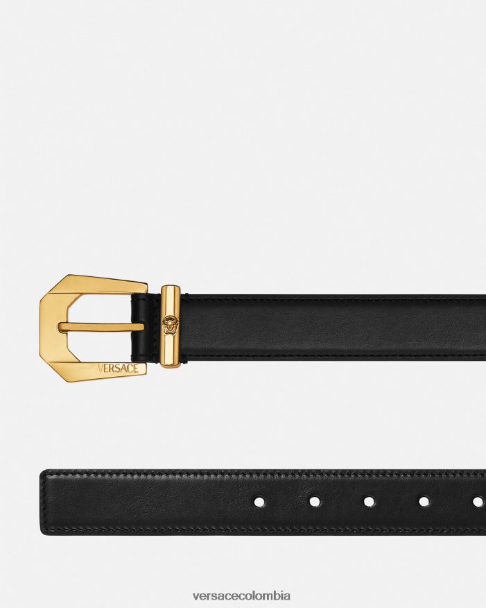 hombres cinturón de piel con medusa Versace negro 2RP40F1616 accesorios
