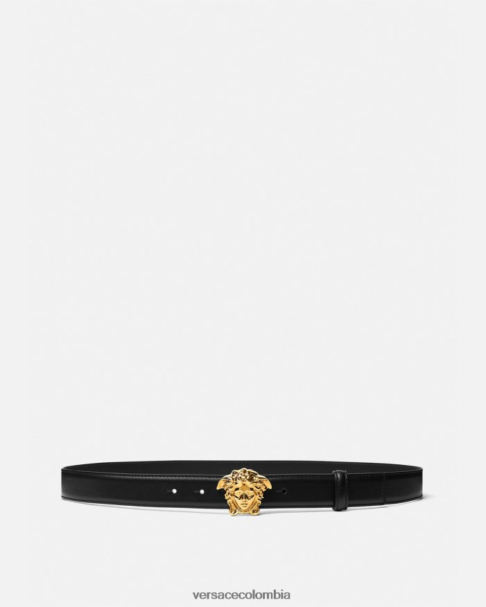 hombres cinturón de piel de medusa Versace negro 2RP40F1619 accesorios