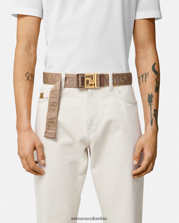 hombres cinturón reversible integral Versace marrón 2RP40F1612 accesorios