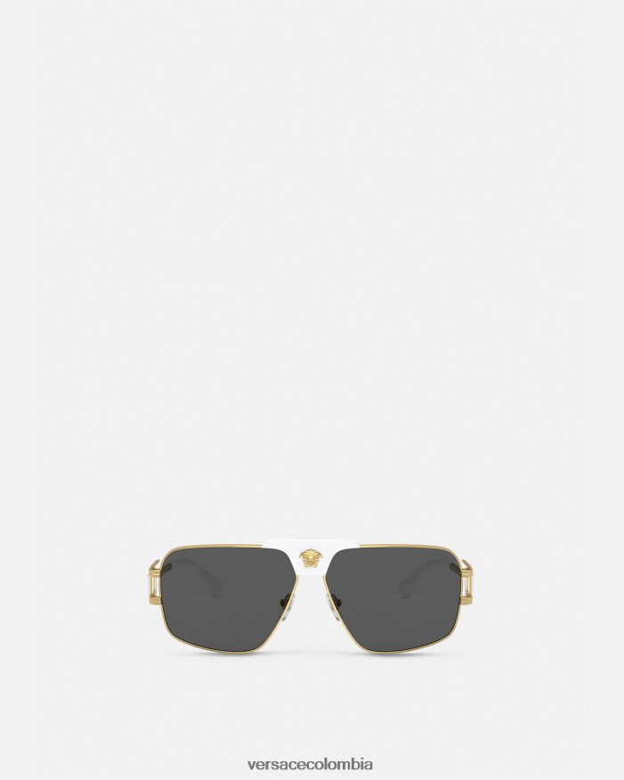 hombres gafas de sol de aviador de proyecto especial Versace blanco 2RP40F1682 accesorios