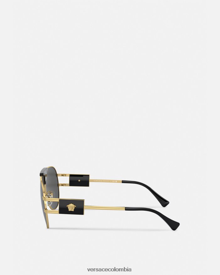 hombres gafas de sol de aviador de proyecto especial Versace negro 2RP40F1667 accesorios