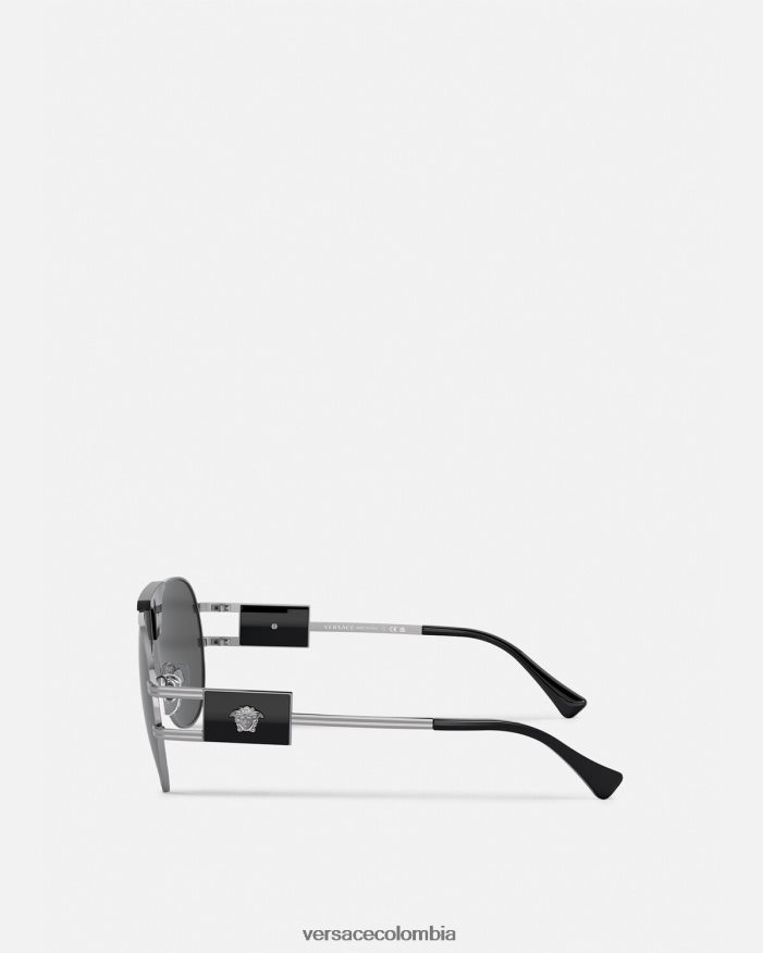 hombres gafas de sol de aviador de proyecto especial Versace negro 2RP40F1668 accesorios