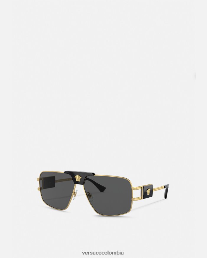 hombres gafas de sol de aviador de proyecto especial Versace negro 2RP40F1672 accesorios