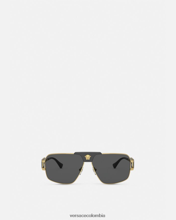 hombres gafas de sol de aviador de proyecto especial Versace negro 2RP40F1672 accesorios