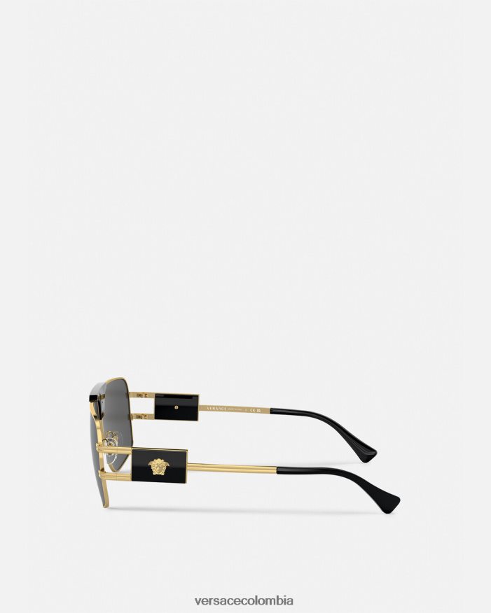 hombres gafas de sol de aviador de proyecto especial Versace negro 2RP40F1672 accesorios