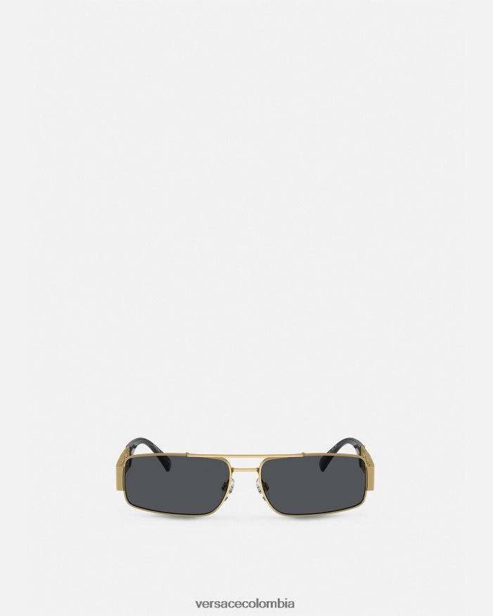 hombres gafas de sol greca Versace oro negro 2RP40F1676 accesorios