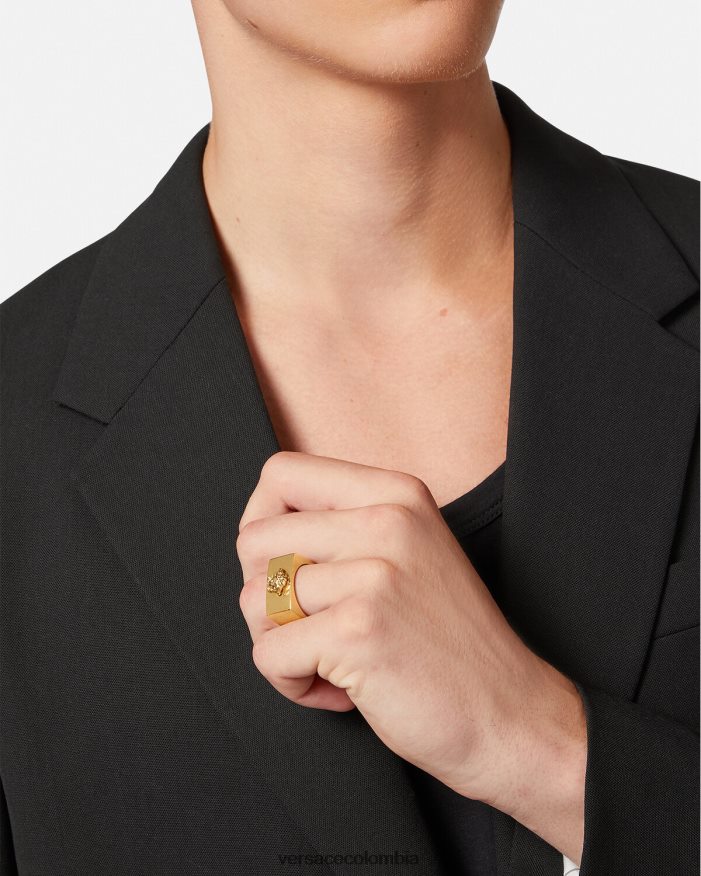 hombres anillo con logo de medusa Versace oro 2RP40F1694 accesorios