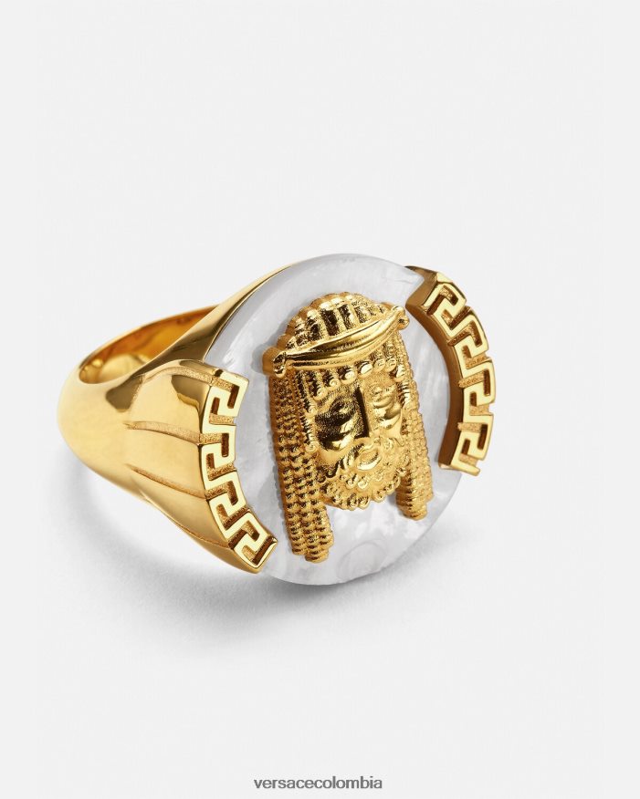 hombres anillo de nácar la maschera Versace blanco 2RP40F1695 accesorios