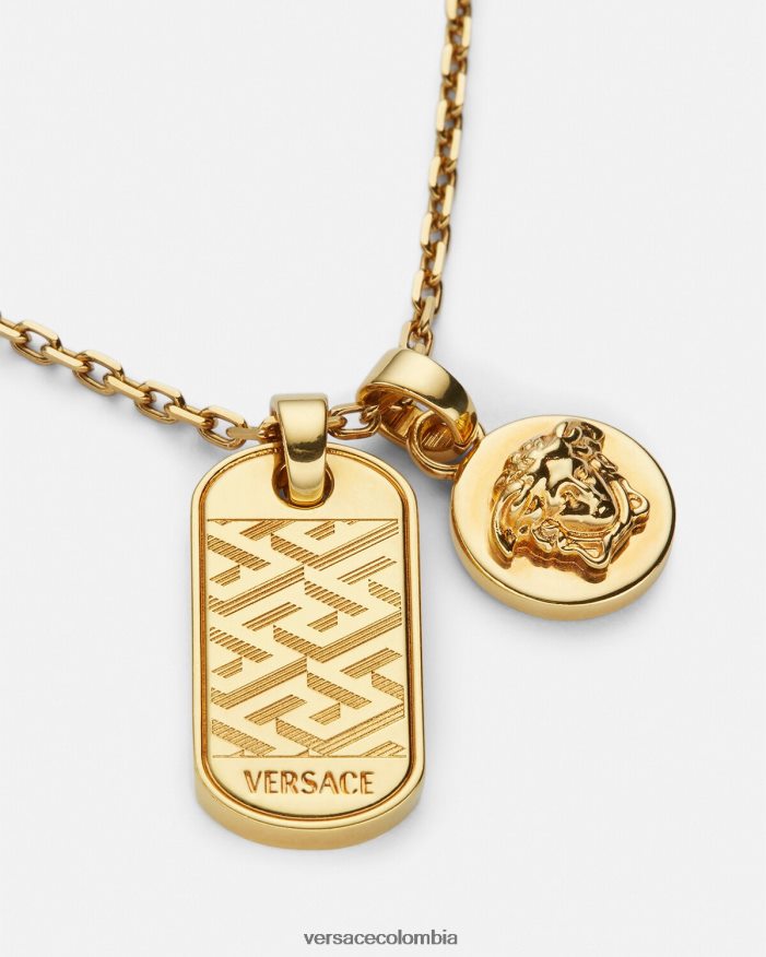 hombres collar con etiqueta de la greca Versace oro 2RP40F1688 accesorios