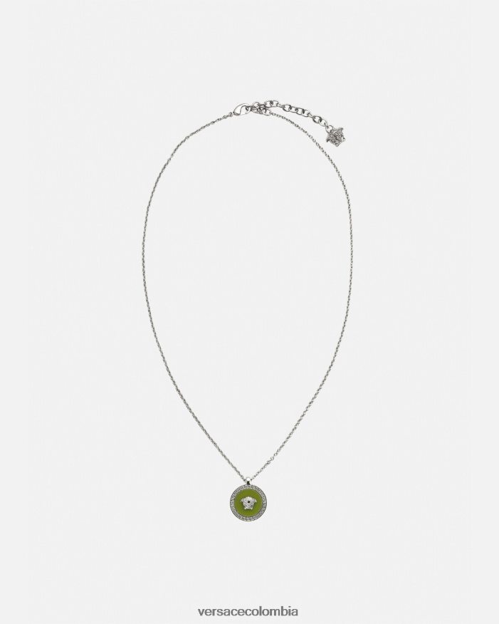 hombres collar con medusa esmaltada Versace verde 2RP40F1683 accesorios