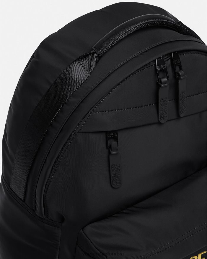 hombres mochila de alta costura con logo Versace oro negro 2RP40F2492 accesorios