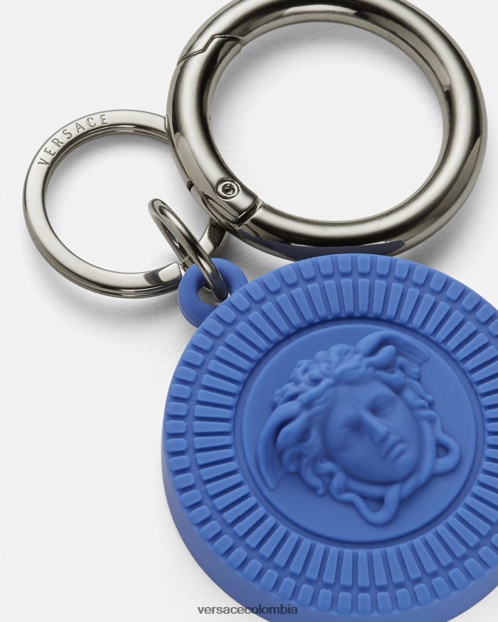hombres llavero con etiqueta de aire de medusa biggie Versace azul 2RP40F1654 accesorios