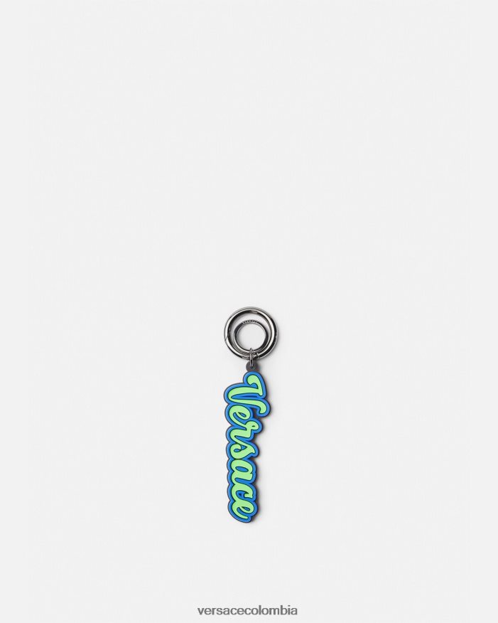 hombres llavero de silicona con logo universitario Versace agua verde 2RP40F1666 accesorios