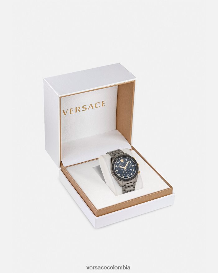 hombres reloj crono greca dome Versace pnul 2RP40F1705 accesorios
