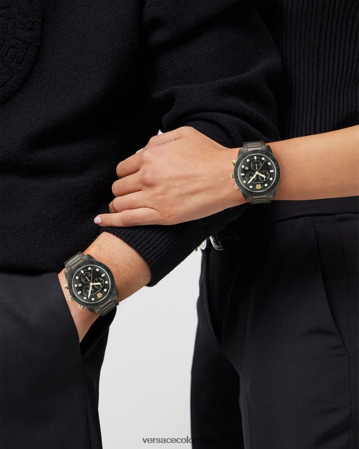 hombres reloj crono greca dome Versace pnul 2RP40F1705 accesorios