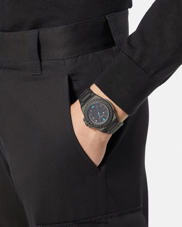 hombres reloj de reacción de greca Versace negro 2RP40F1711 accesorios