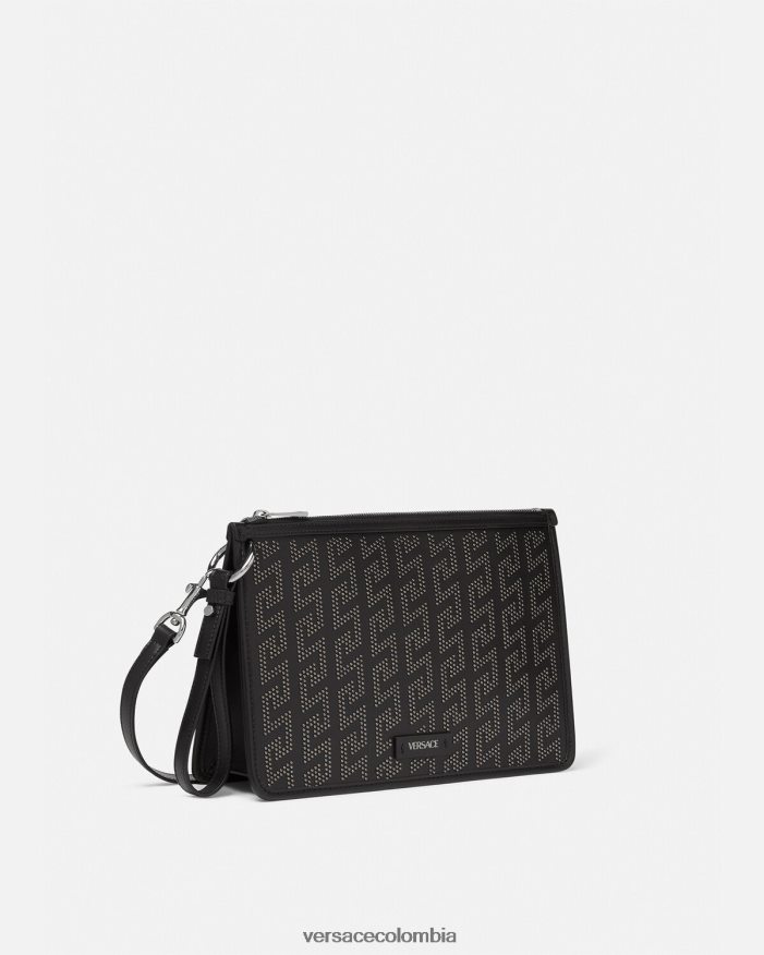 hombres bandolera con greca y tachuelas Versace negro 2RP40F1475 bolsas
