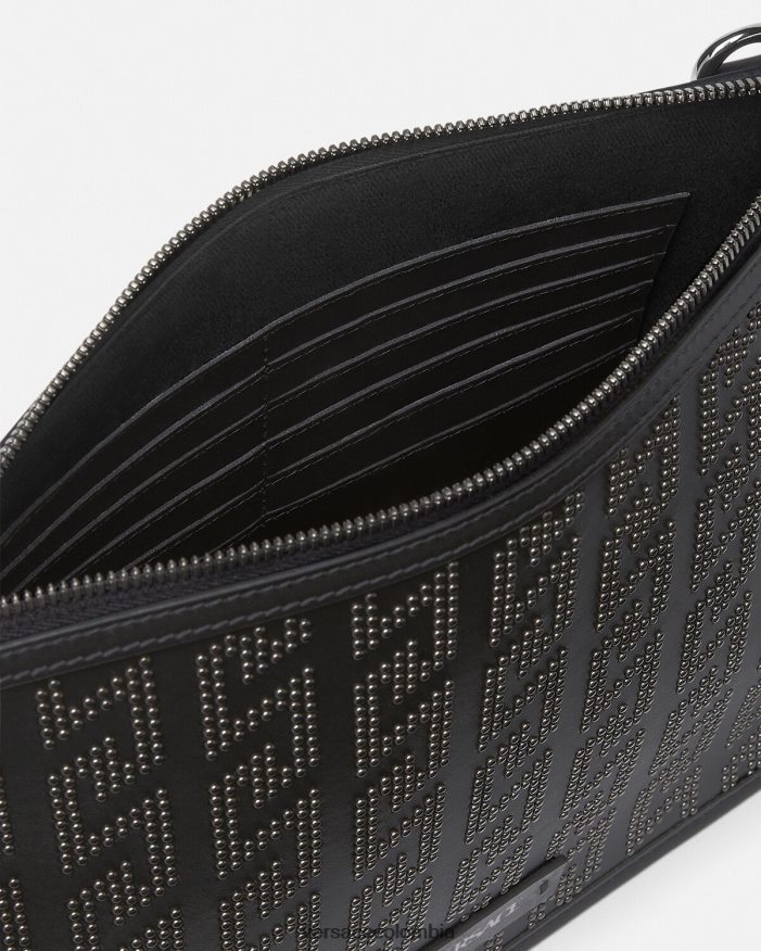 hombres bandolera con greca y tachuelas Versace negro 2RP40F1475 bolsas