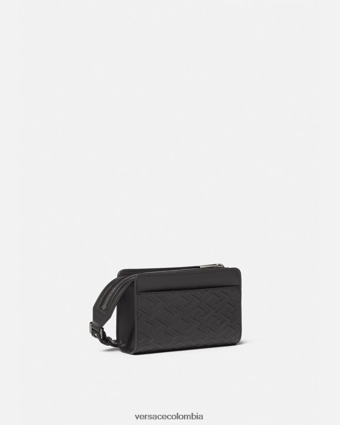 hombres bolso bandolera con firma la greca Versace negro 2RP40F1481 bolsas