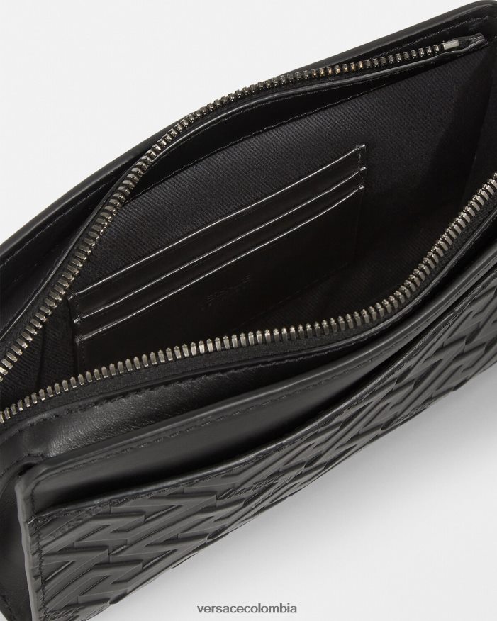 hombres bolso bandolera con firma la greca Versace negro 2RP40F1481 bolsas