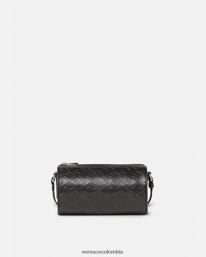 hombres bolso bandolera con firma la greca Versace negro 2RP40F1482 bolsas