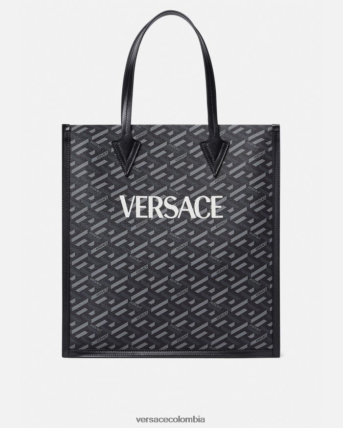 hombres bolso tote alto con firma la greca Versace imprimir 2RP40F1477 bolsas