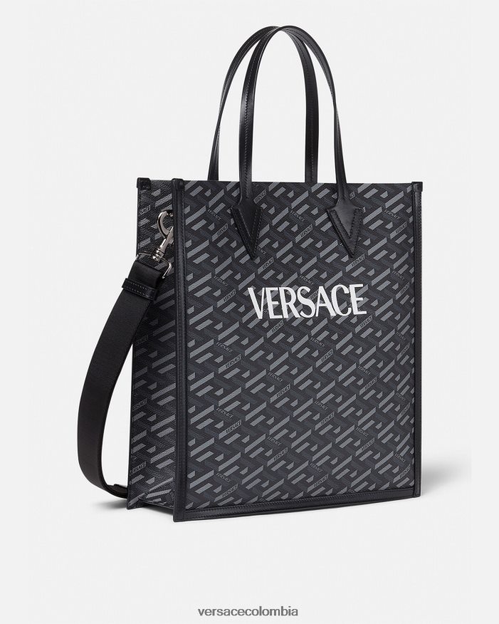 hombres bolso tote alto con firma la greca Versace imprimir 2RP40F1477 bolsas