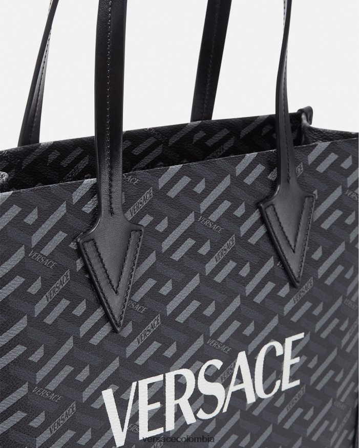 hombres bolso tote alto con firma la greca Versace imprimir 2RP40F1477 bolsas