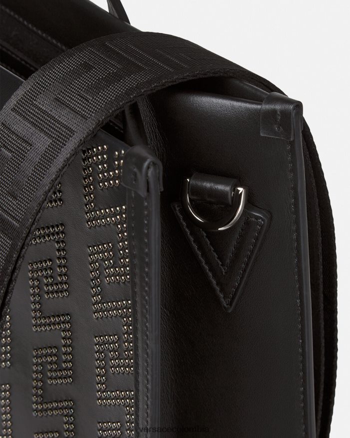 hombres bolso tote alto con greca y apliques Versace negro 2RP40F1489 bolsas