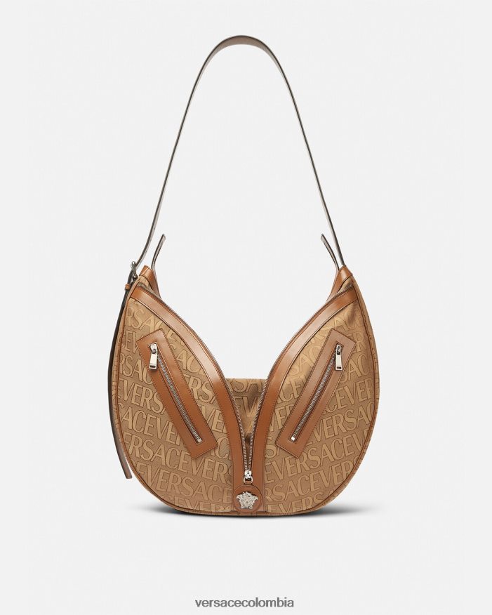 hombres bolso hobo grande con repetición en toda la prenda Versace marrón 2RP40F1499 bolsas