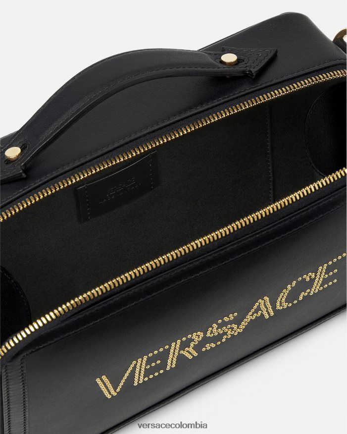 hombres bolso messenger con logo y tachuelas Versace negro 2RP40F1502 bolsas