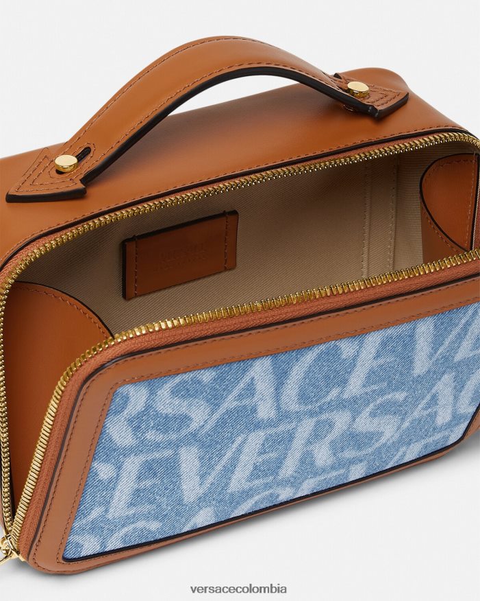 hombres bolso tipo mensajero pequeño por toda la prenda Versace azul 2RP40F1494 bolsas