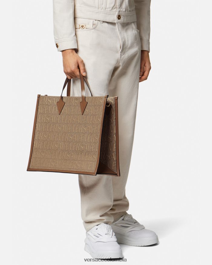hombres bolso de mano por toda la prenda Versace marrón 2RP40F1506 bolsas