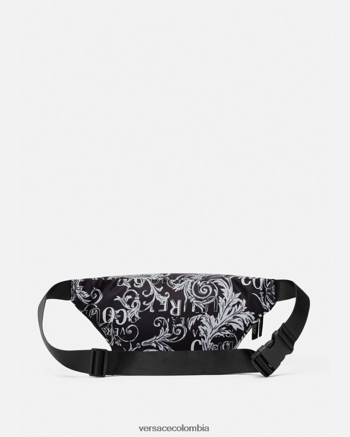hombres riñonera de alta costura con logo Versace negro y gris 2RP40F2494 bolsas