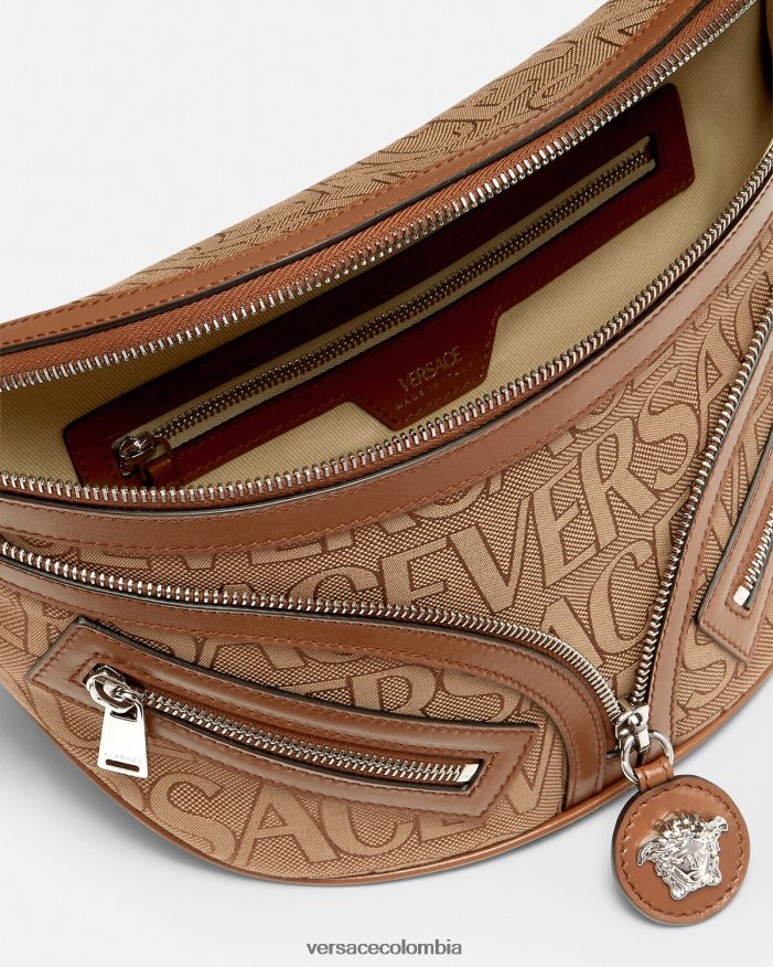 hombres riñonera estilo hobo con repetición en toda la prenda Versace marrón 2RP40F1503 bolsas