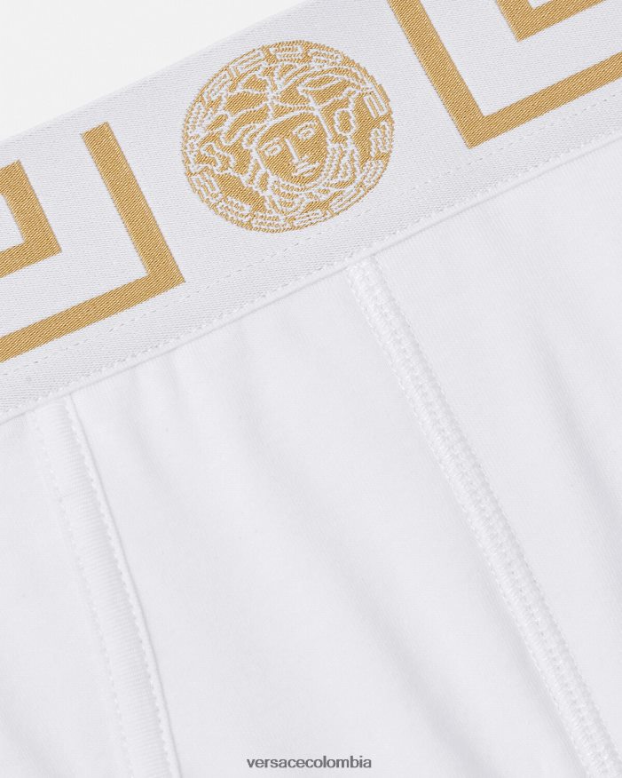 hombres calzoncillos con borde de greca Versace Oro blanco 2RP40F1789 ropa interior y ropa de playa