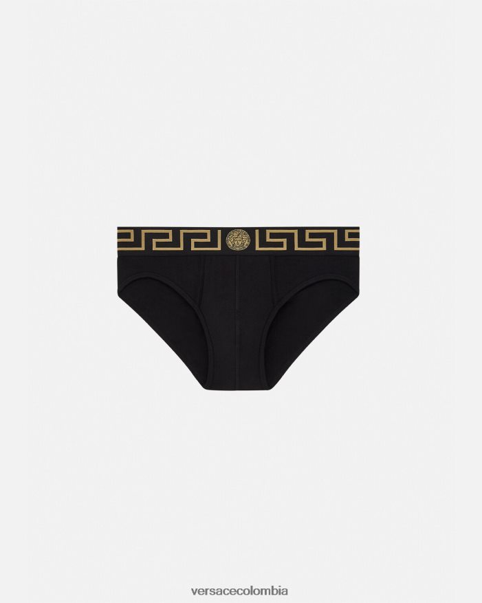 hombres calzoncillos con borde de greca Versace negro 2RP40F1785 ropa interior y ropa de playa