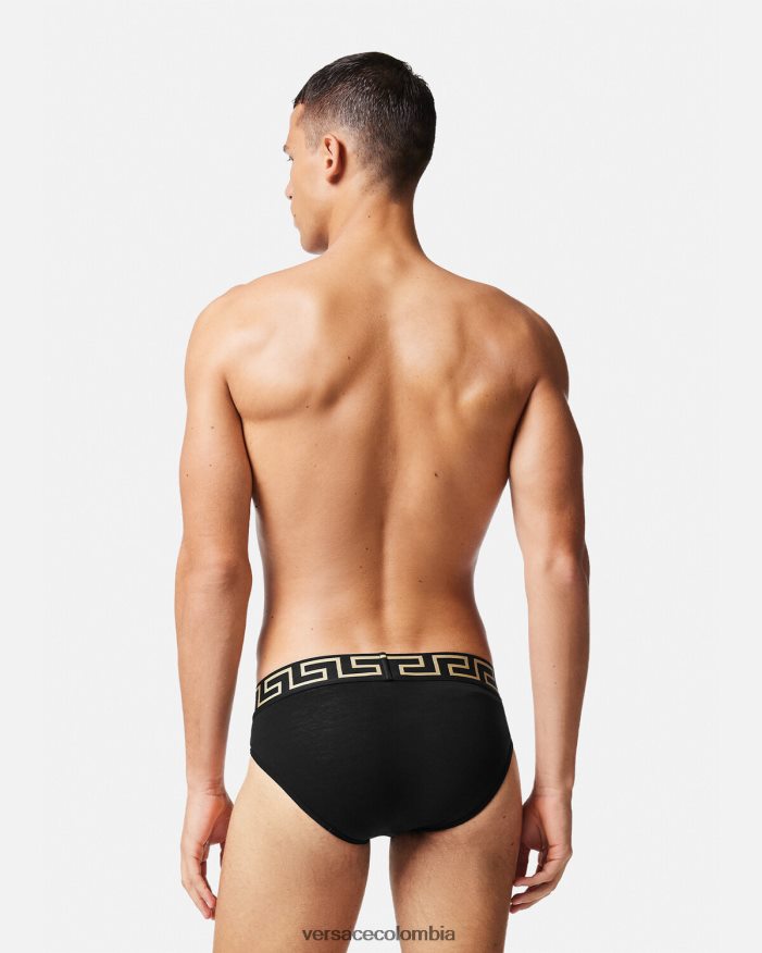hombres calzoncillos con borde de greca Versace negro 2RP40F1785 ropa interior y ropa de playa