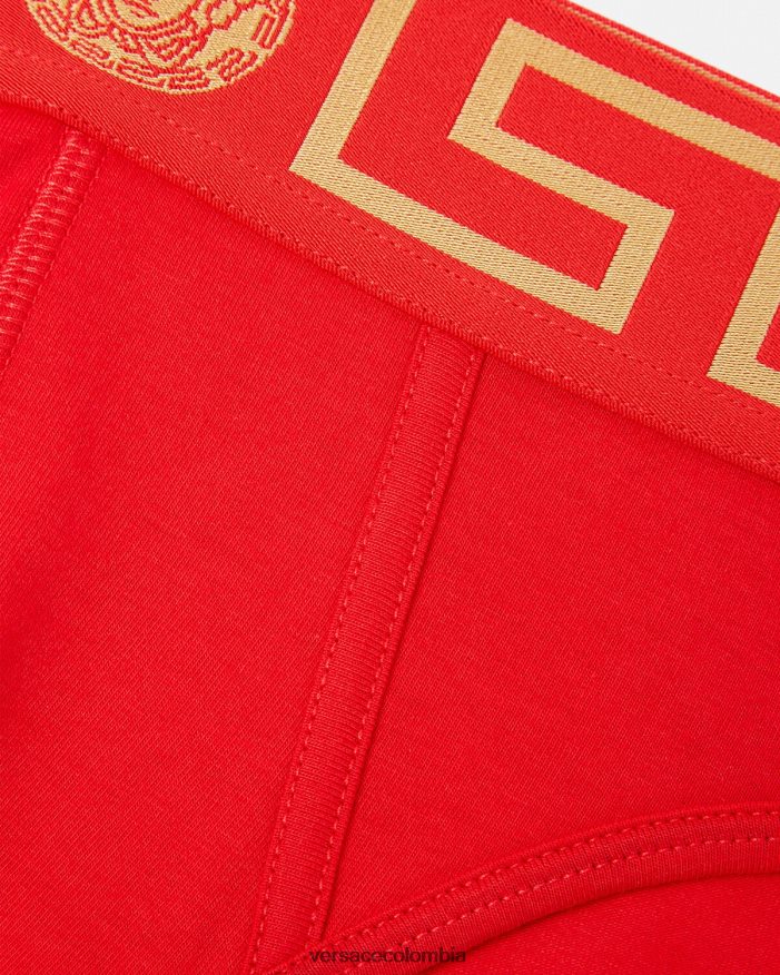 hombres calzoncillos con borde de greca Versace rojo 2RP40F1788 ropa interior y ropa de playa