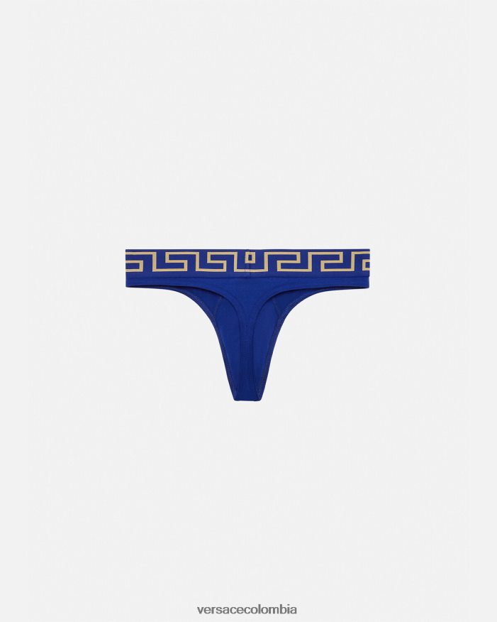 hombres tanga con borde de greca Versace azul 2RP40F1773 ropa interior y ropa de playa