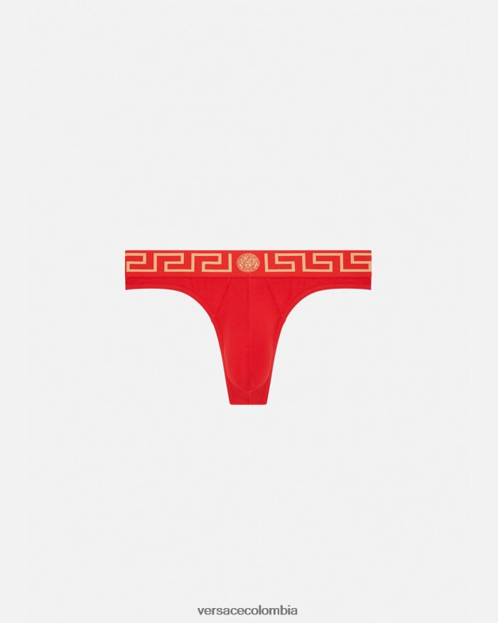 hombres tanga con borde de greca Versace rojo 2RP40F1771 ropa interior y ropa de playa