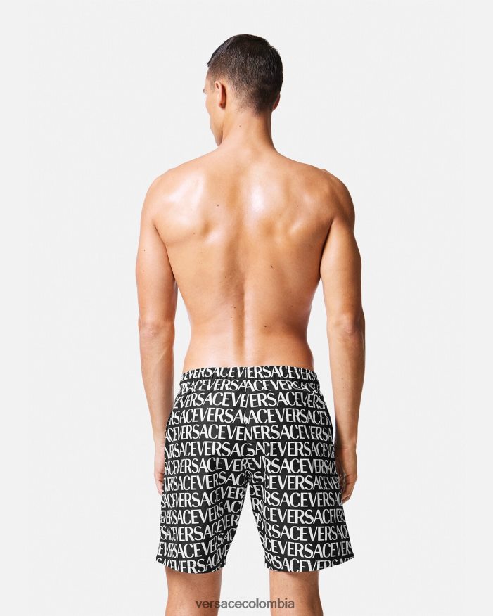 hombres bañadores integrales Versace negro y estampado 2RP40F1803 ropa interior y ropa de playa
